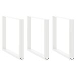 VIDAXL Pieds de table basse forme de U 3 pcs blanc 80x(72-73) cm acier