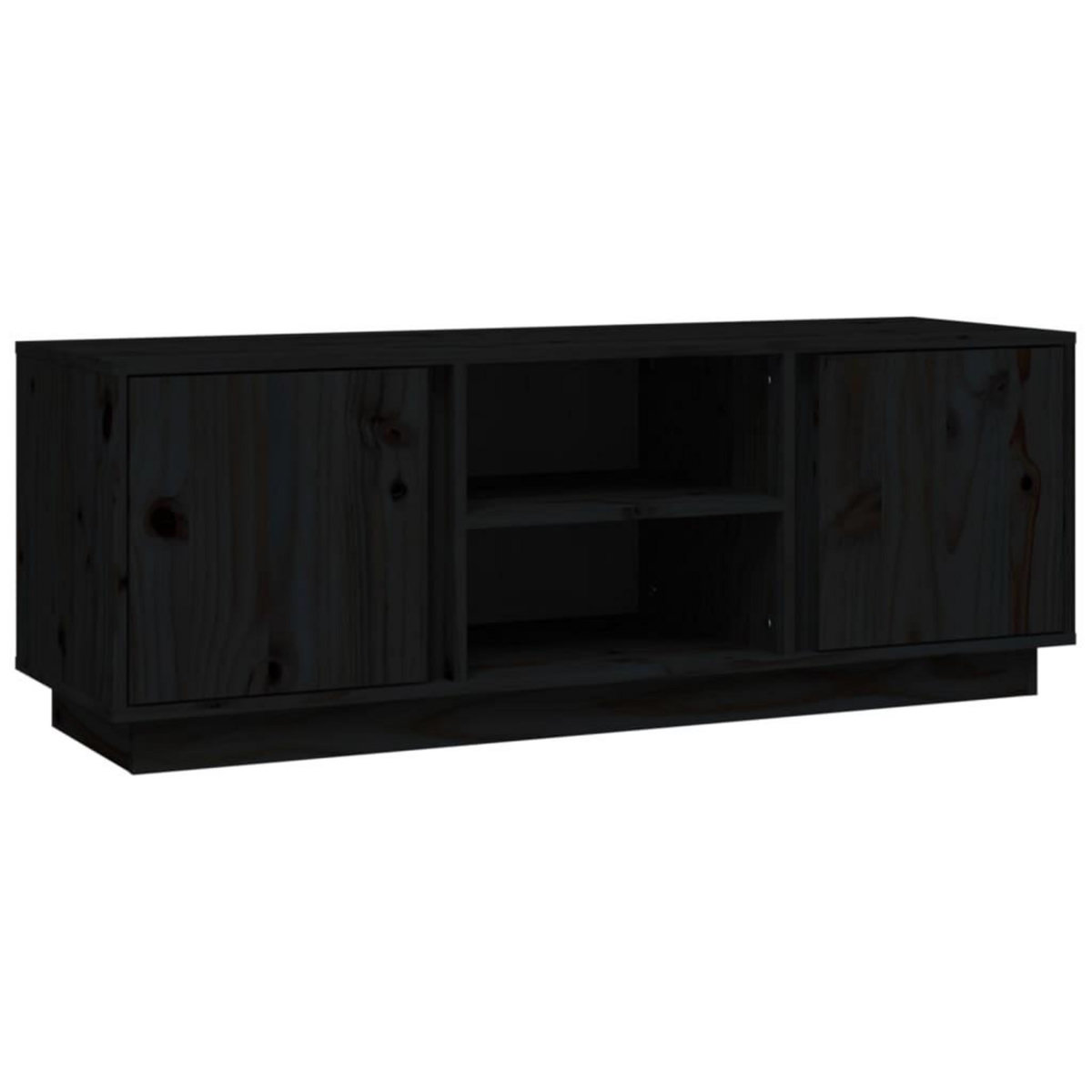 VIDAXL Meuble TV Noir 110x35x40,5 cm Bois de pin massif