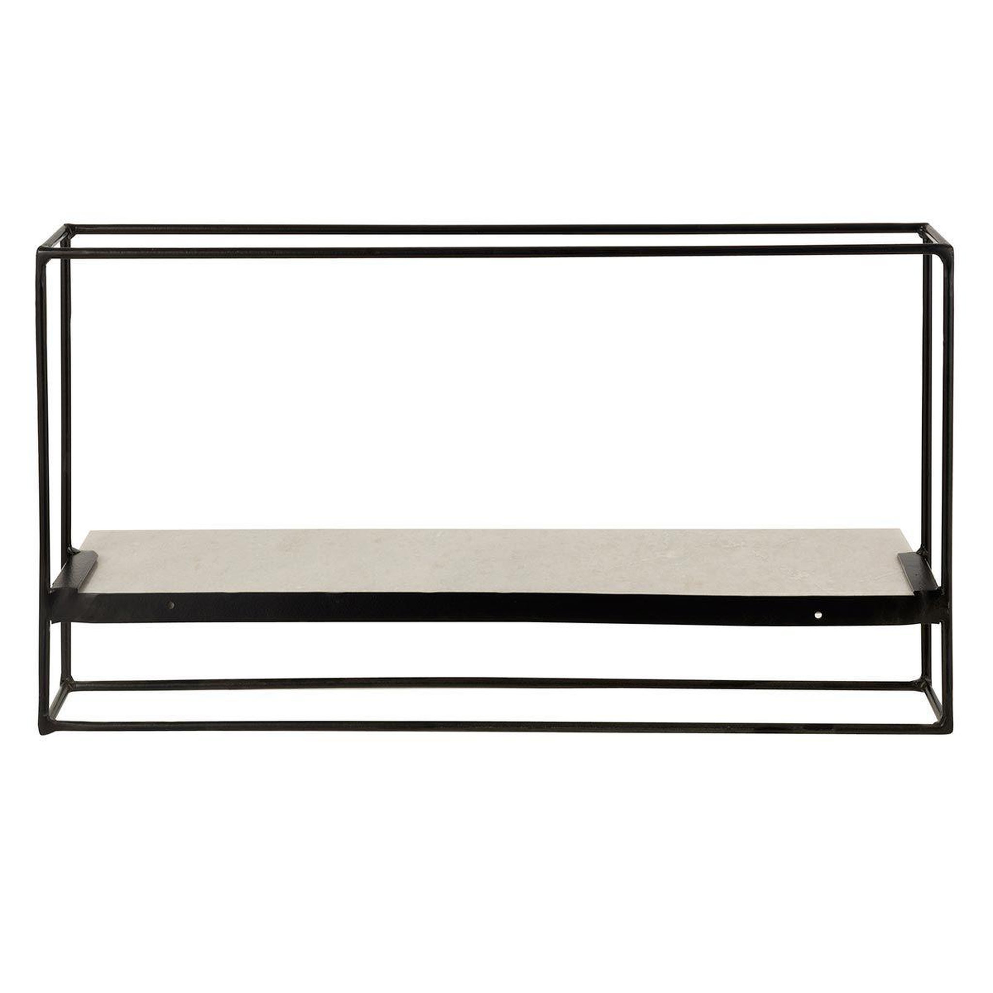 Voir la diapositive 4 : J-LINE Étagère murale  1 plateau  65cm noir & blanc