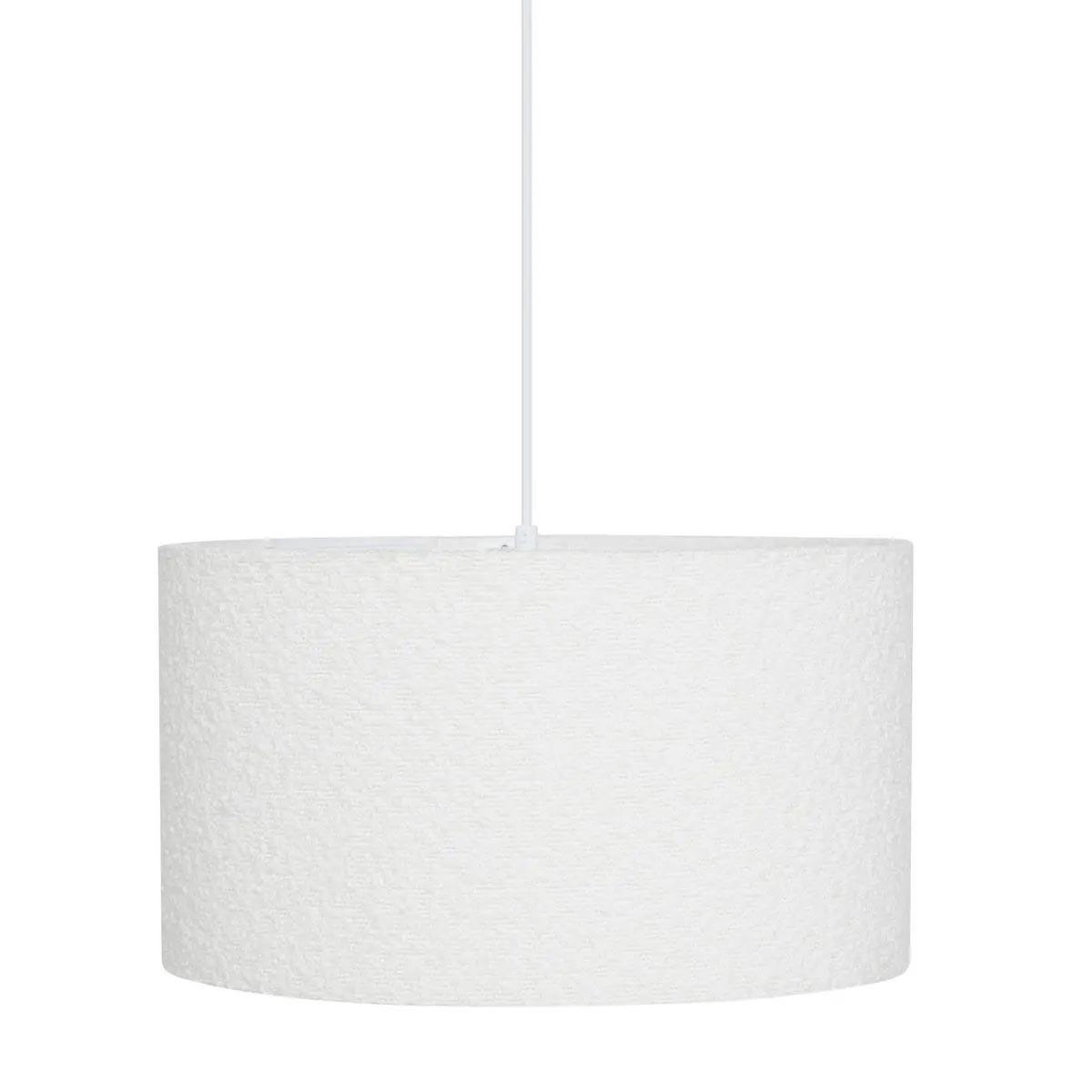 Voir la diapositive 2 : ATMOSPHERA Abat jour en tissu bouclette  beline  40cm blanc
