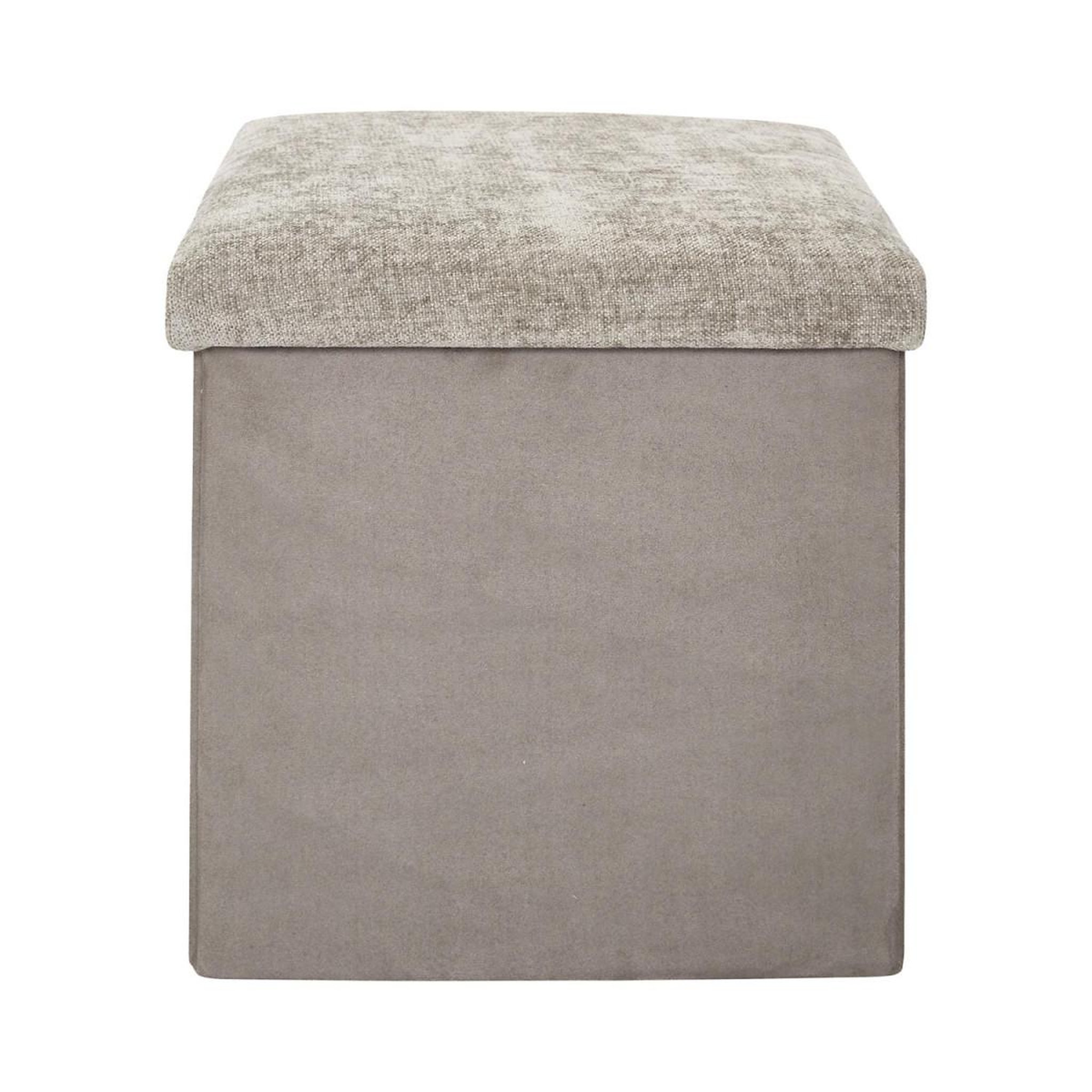 Voir la diapositive 2 : The Home Deco Factory Pouf coffre de rangement  emilia  38cm taupe