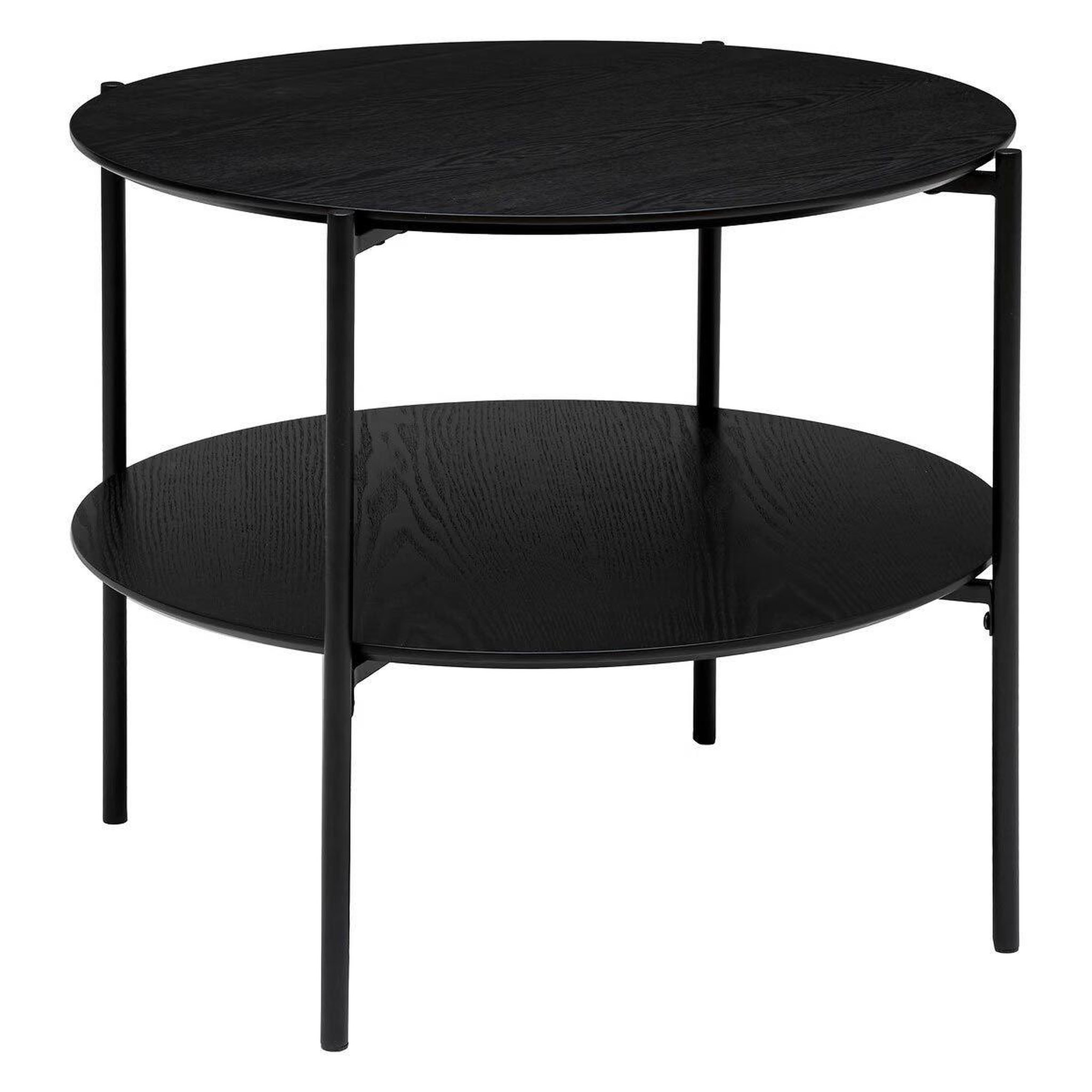 ATMOSPHERA Table basse ronde 2 niveaux  kemi  63cm noir