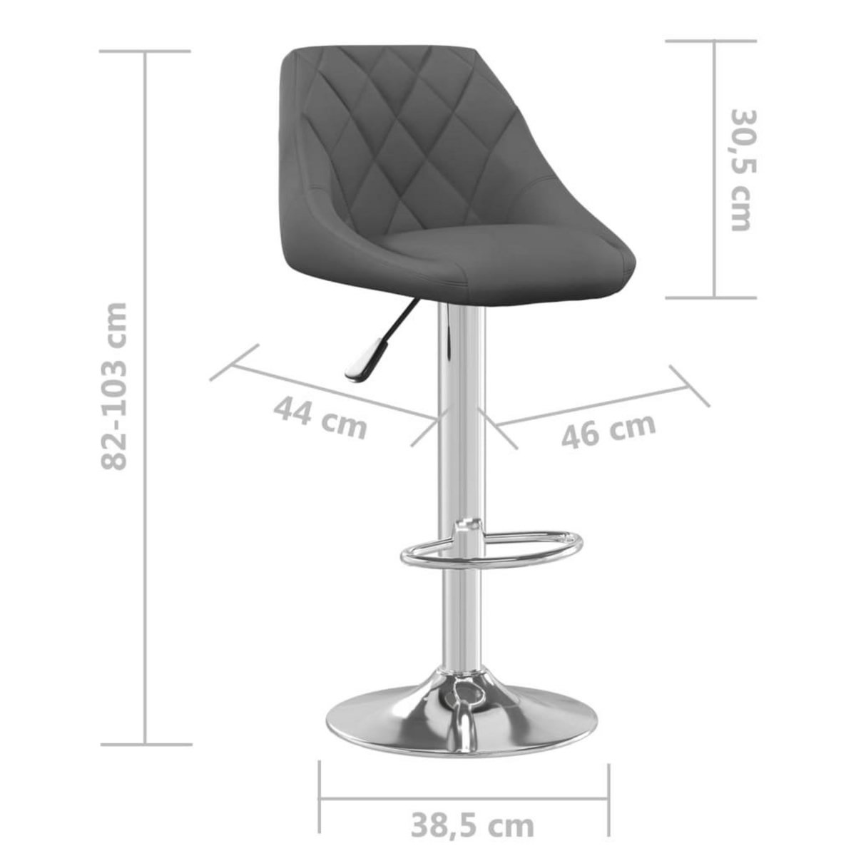 VIDAXL Tabouret de bar Gris fonce Velours