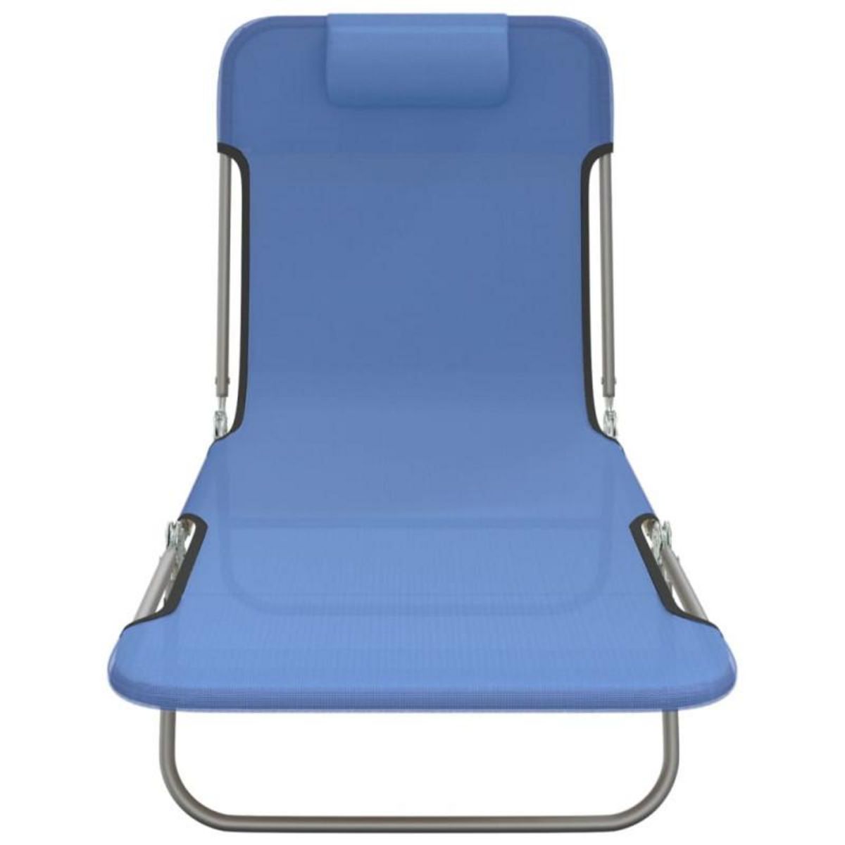 VIDAXL Chaises longues pliables lot de 2 bleu textilène et acier