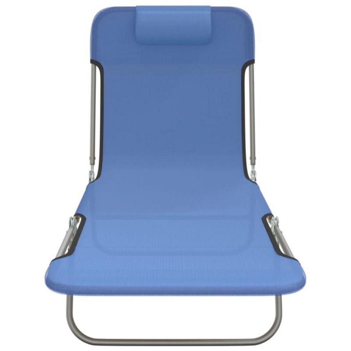 VIDAXL Chaises longues pliables lot de 2 bleu textilène et acier