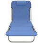 Voir la diapositive 4 : VIDAXL Chaises longues pliables lot de 2 bleu textilène et acier