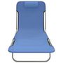 Voir la diapositive 4 : VIDAXL Chaises longues pliables lot de 2 bleu textilène et acier