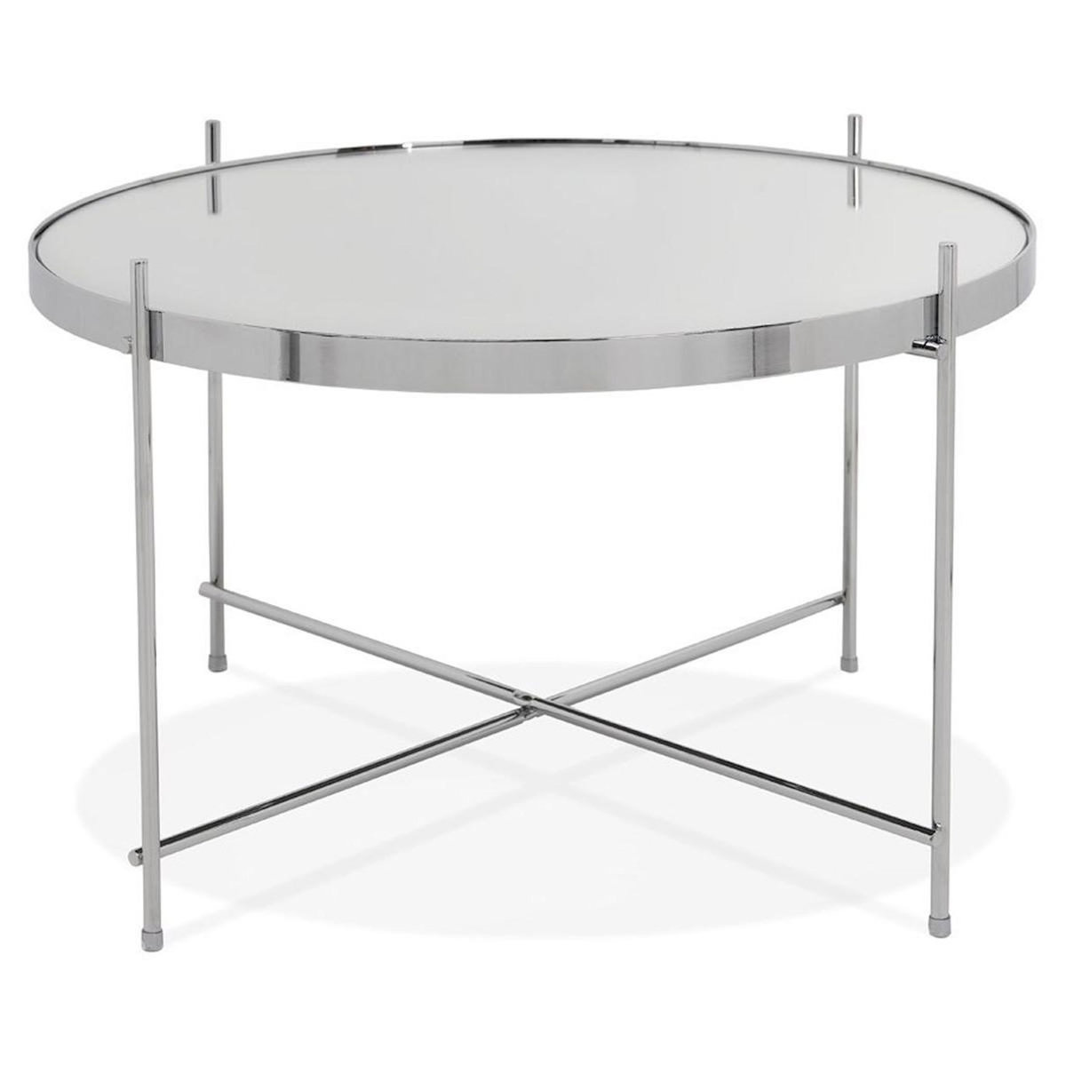 Paris Prix Table d'Appoint Design Ronde  Keops  63cm Argent