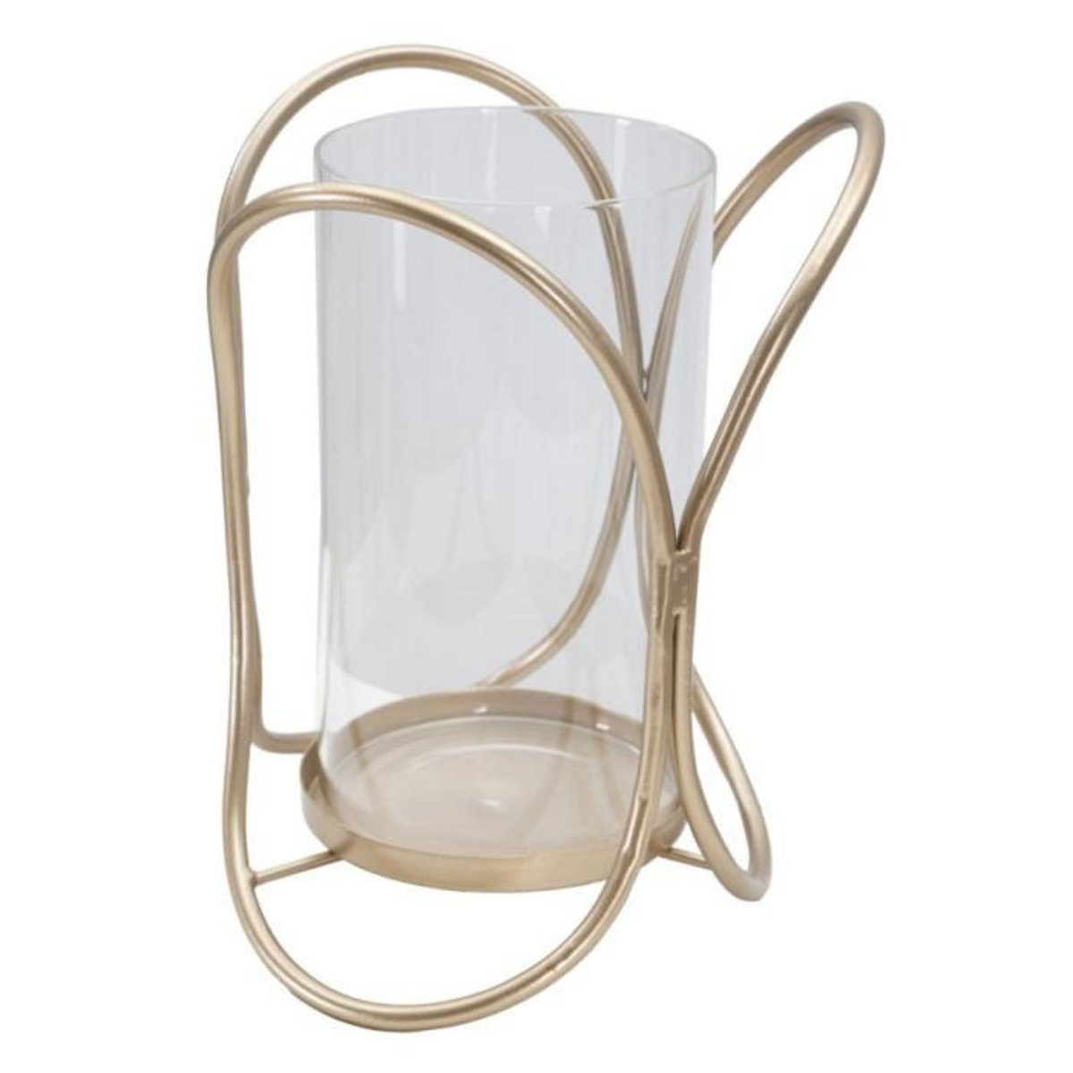 Paris Prix Photophore Design en Verre  Glox  21cm Or Foncé