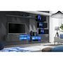 Voir la diapositive 2 : Paris Prix Ensemble Meuble TV  Switch XXIV  250cm Gris & Noir