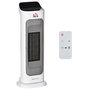 Voir la diapositive 1 : HOMCOM Chauffage soufflant oscillant 2000 W - radiateur céramique PTC - 3 niveaux de puissance - chauffage d'appoint avec télécommande blanc noir
