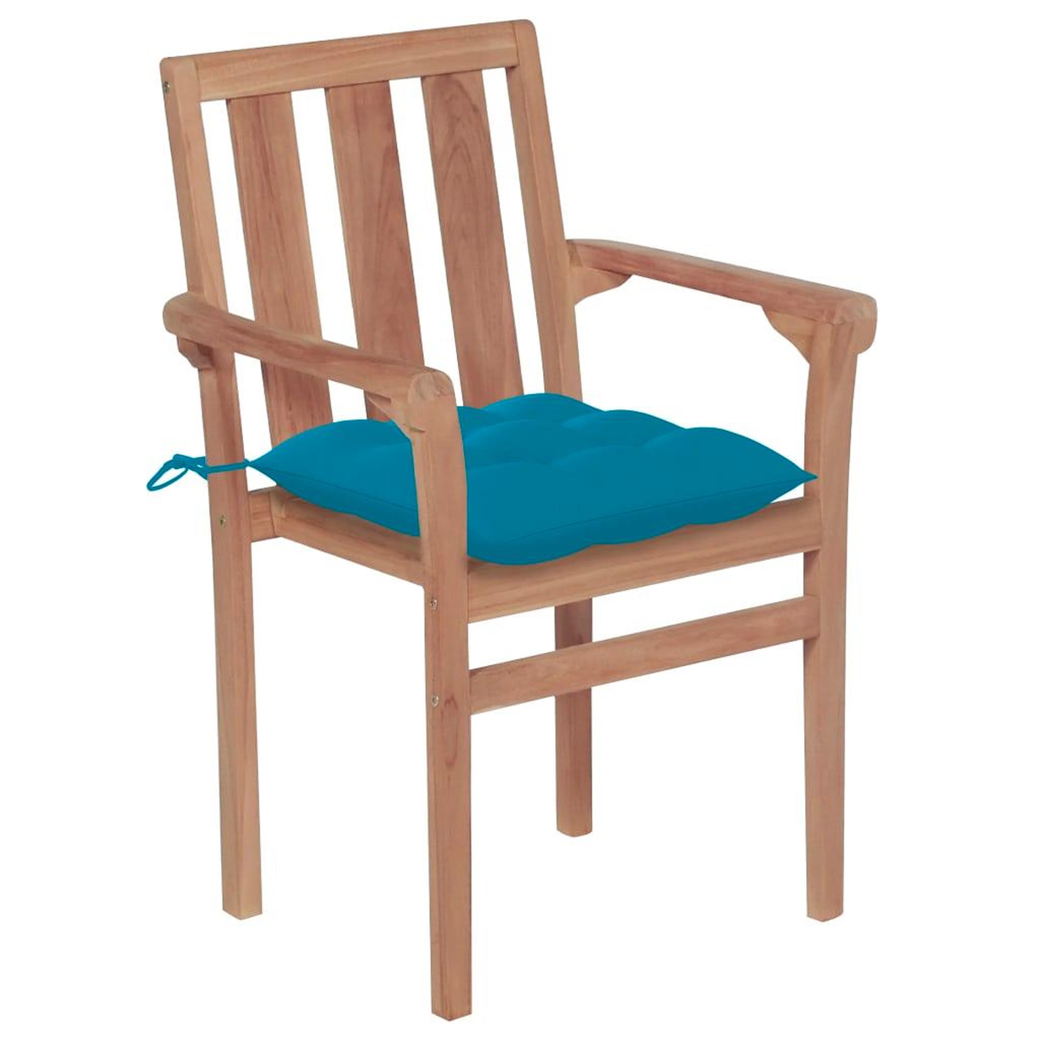 Voir la diapositive 3 : VIDAXL Chaises de jardin empilables avec coussins lot de 8 Teck solide