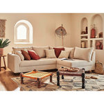 LISA DESIGN Rune - canapé d'angle droit - 4 places - en velours côtelé. Coloris disponibles : Beige, Bleu, Gris, Vert, Orange