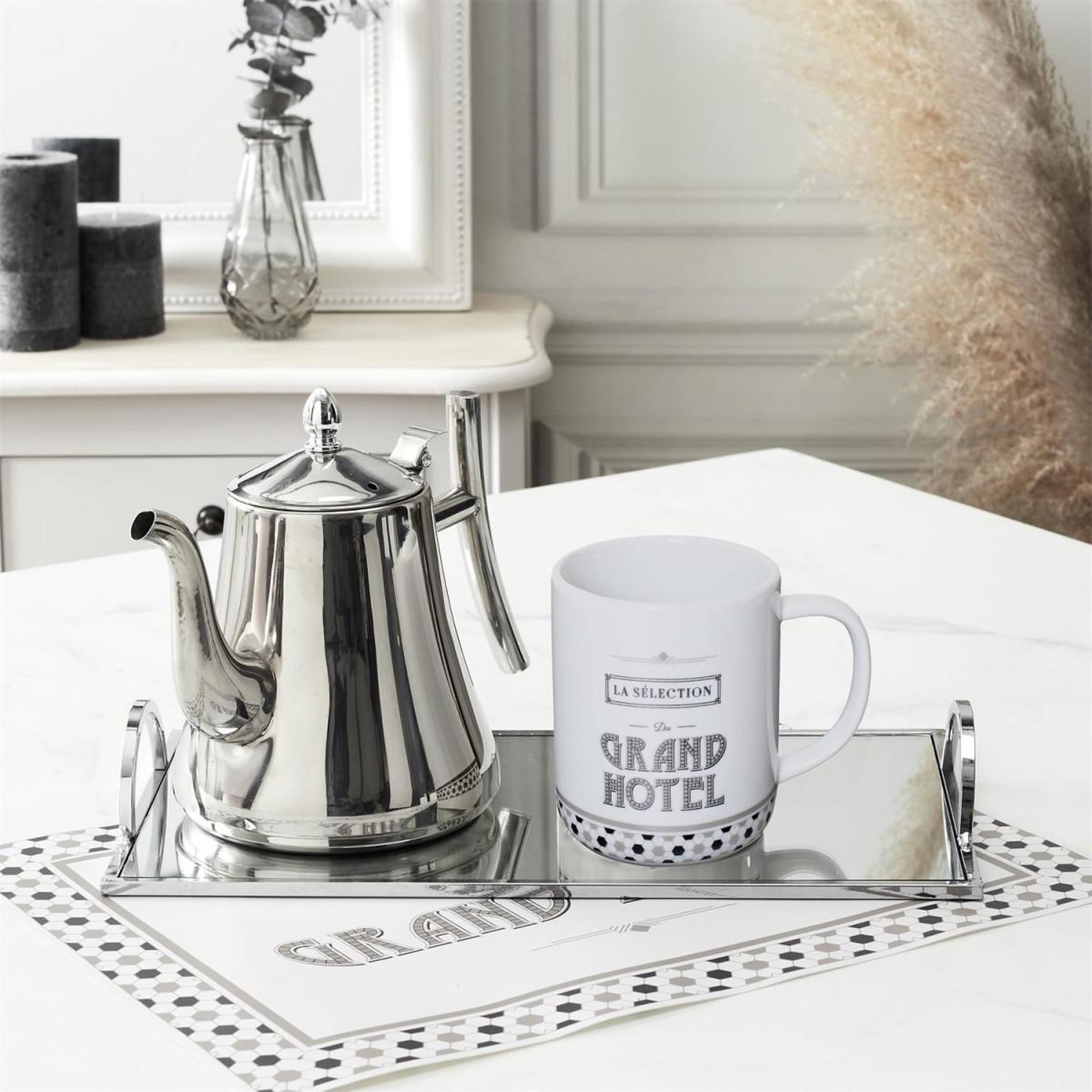 Voir la diapositive 3 : The Home Deco Factory Lot de 6 mugs  grand hôtel  30cl blanc