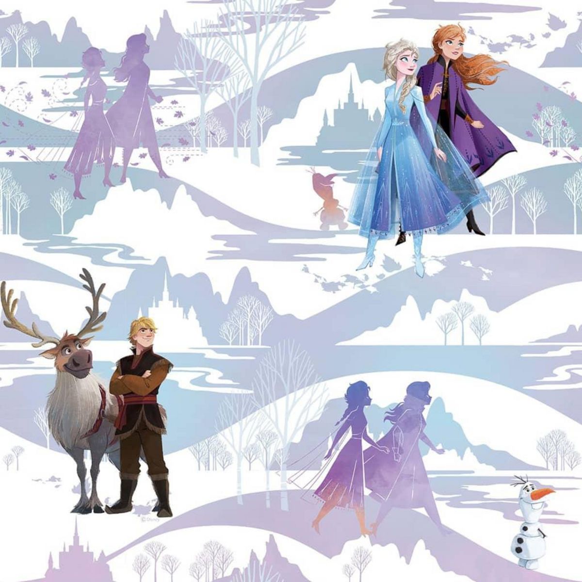 Noordwand Noordwand Papier peint Kids @ Home Frozen Scene Violet