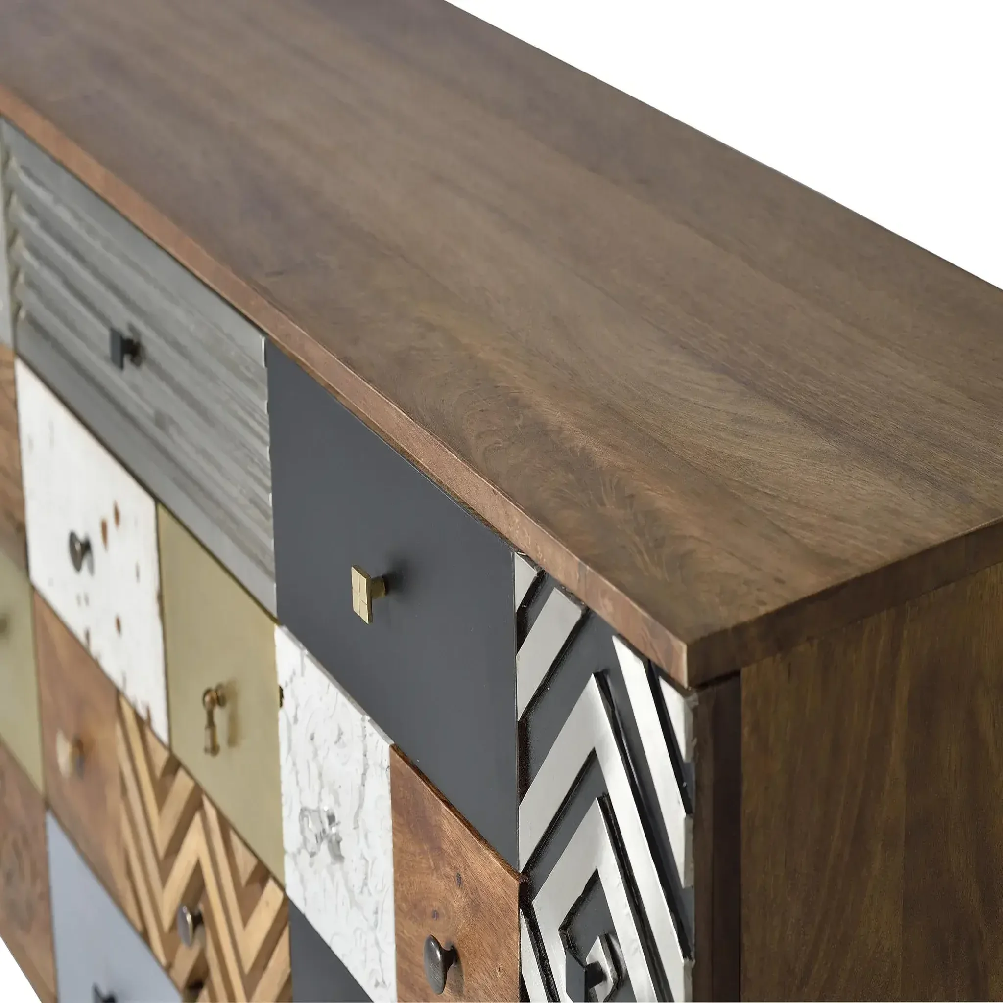 Voir la diapositive 3 : GINER Y COLOMER SL Buffet en bois de manguier 150cm style boho rétro