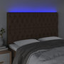 Voir la diapositive 3 : VIDAXL Tete de lit a LED Marron fonce 160x7x118/128 cm Tissu