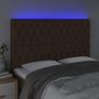 Voir la diapositive 3 : VIDAXL Tete de lit a LED Marron fonce 160x7x118/128 cm Tissu