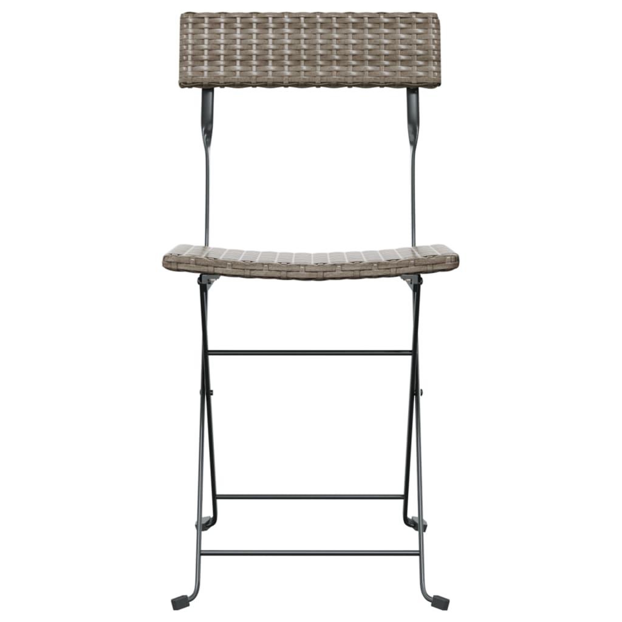 Voir la diapositive 4 : VIDAXL Chaises de bistrot pliantes lot de 6 Gris Resine tressee acier
