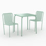 Voir la diapositive 1 : Rendez vous déco Table et chaises de jardin en métal vert 2 personnes-Yumi
