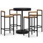 Voir la diapositive 2 : VIDAXL Ensemble de bar jardin 5 pcs noir poly rotin/bois massif acacia