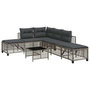 Voir la diapositive 2 : VIDAXL Salon de jardin d'angle avec coussins 3 pcs gris resine tressee