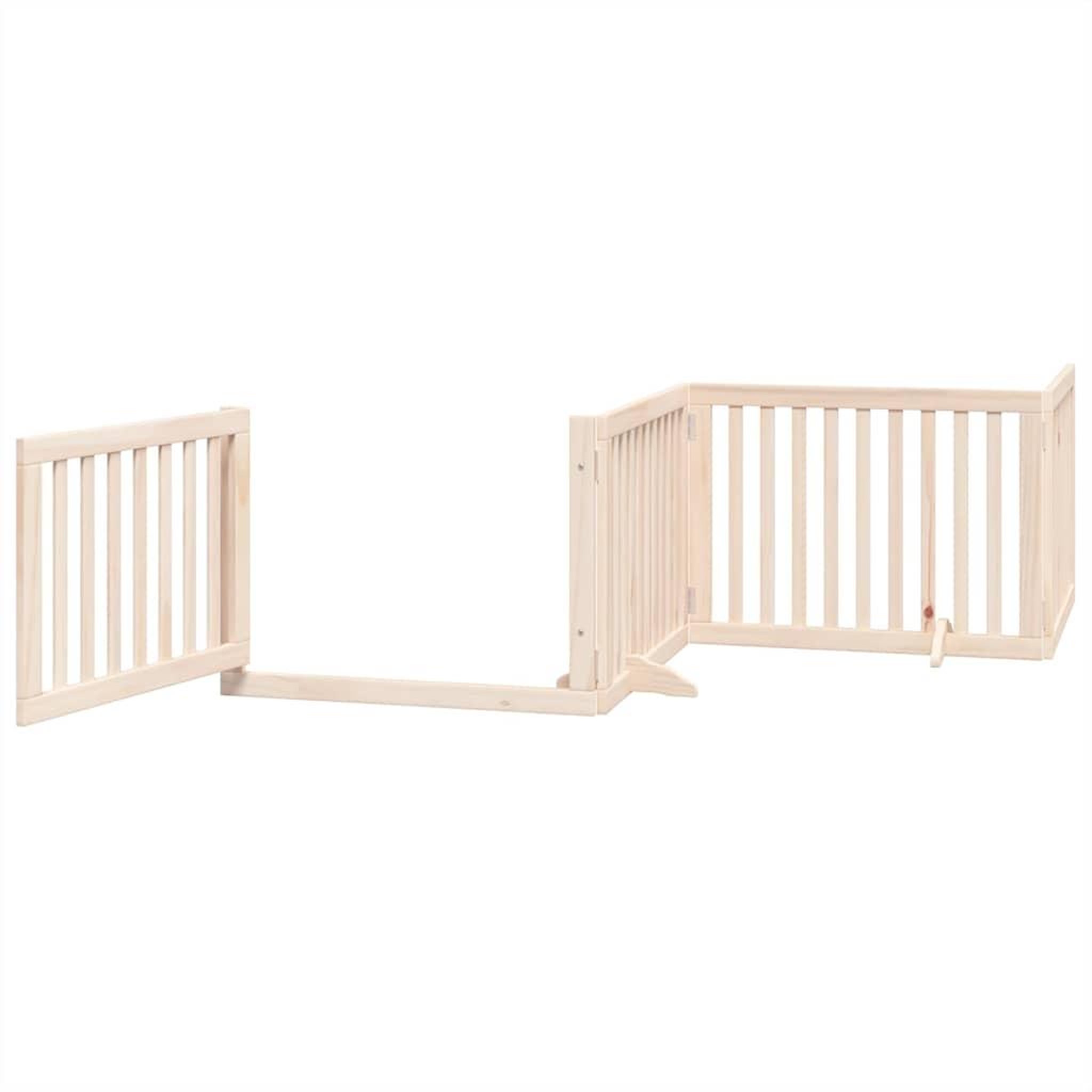 Voir la diapositive 4 : VIDAXL Barriere pour chien avec porte pliable 6 panneaux bois peuplier