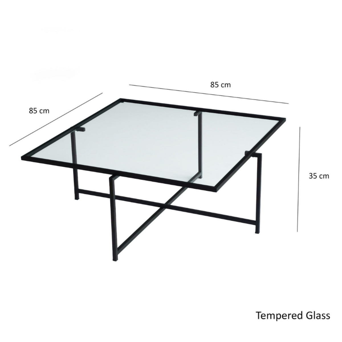 CONCEPT USINE Table basse design noire en verre LIMP