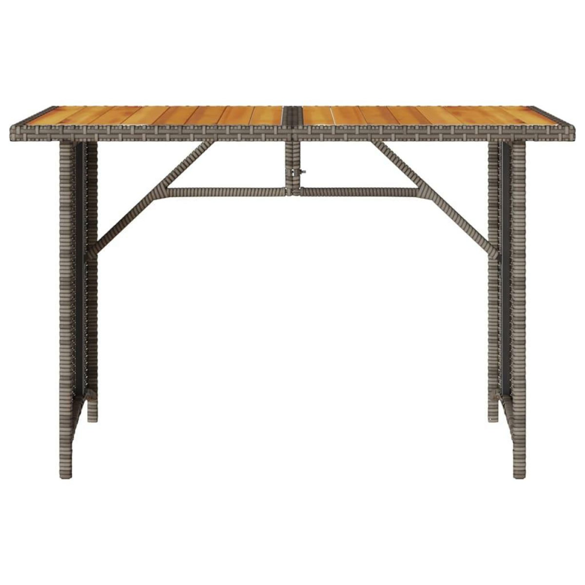 VIDAXL Table de jardin avec dessus en bois gris 110x68x70 cm rotin