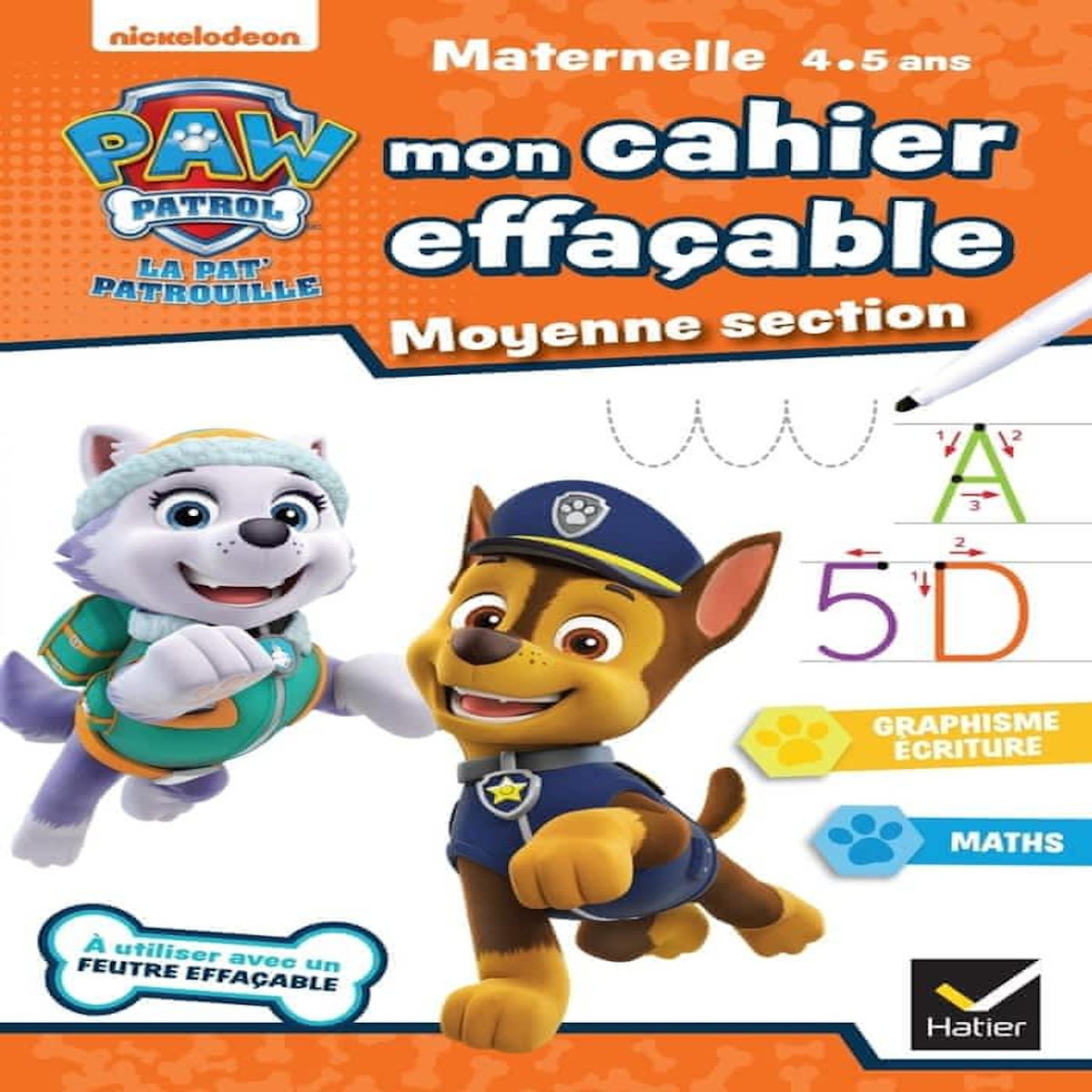 MON CAHIER EFFACABLE PAT'PATROUILLE MOYENNE SECTION. A UTILISER AVEC UN FEUTRE EFFACABLE, Valentin Rachel