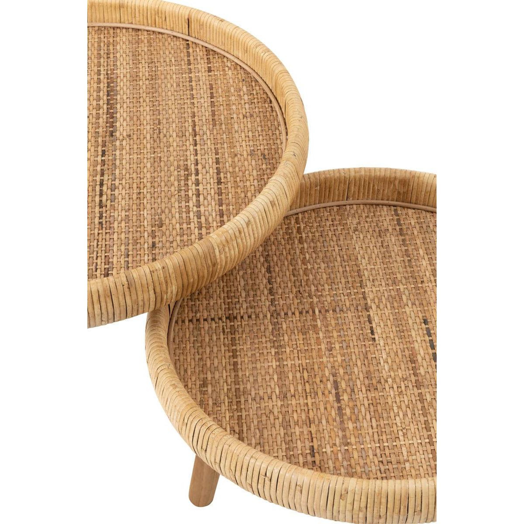 Voir la diapositive 4 : J-LINE Lot de 2 tables d'appoint gigognes  lurne  60cm naturel