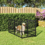 VIDAXL Chenil pour chien Noir 193,5x97x100 cm Acier