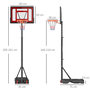Voir la diapositive 3 : HOMCOM Panier de basketball sur pied hauteur réglable H.160–210 cm lestage roulettes noir rouge