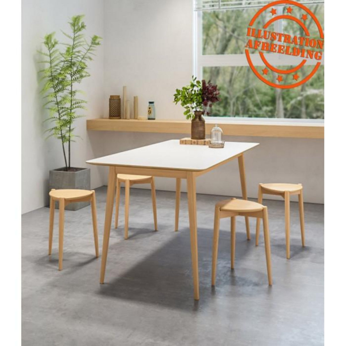 Paris Prix Tabouret Empilable en Bois  Garland  44cm Naturel