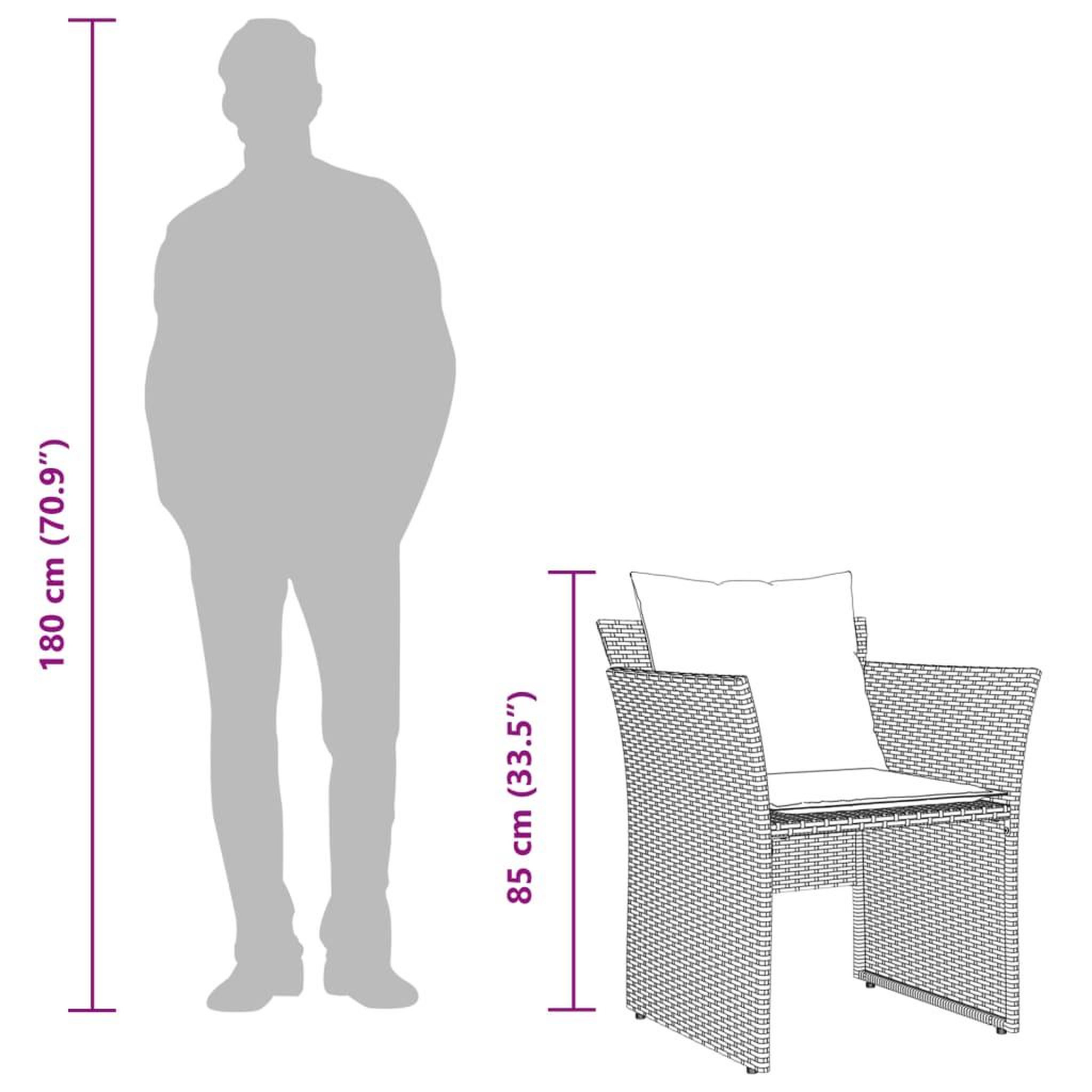 Voir la diapositive 6 : VIDAXL Chaise de jardin avec tabouret noir resine tressee