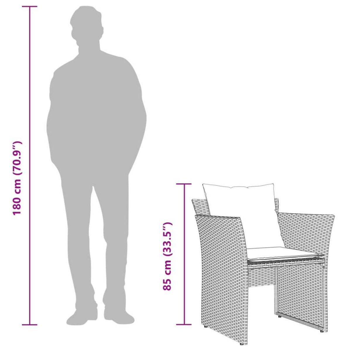 VIDAXL Chaise de jardin avec tabouret noir resine tressee