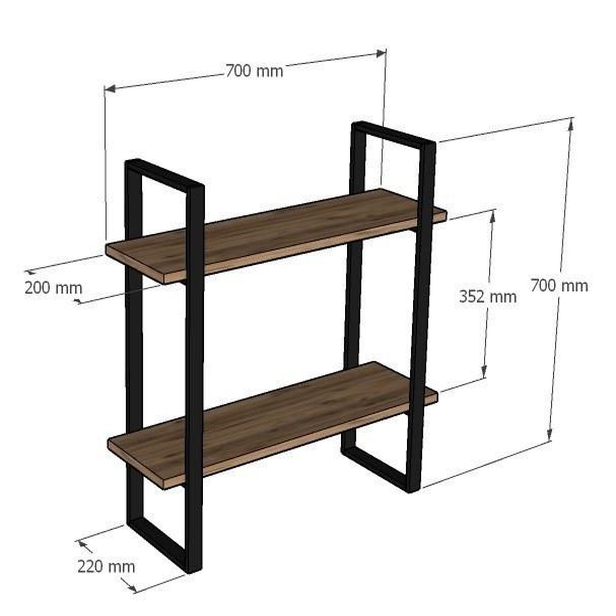 Habitat et Jardin Étagère murale en bois  buba  - 70 x 22 x 70 cm - marron