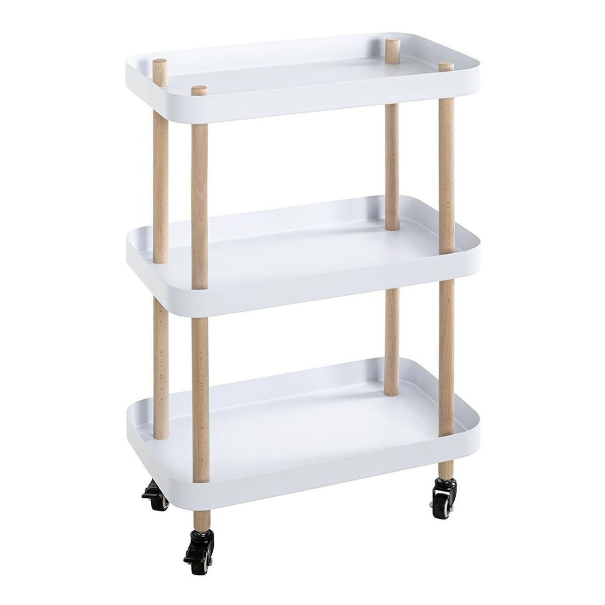 Paris Prix Desserte de Cuisine 3 Niveaux  Yumi  76cm Blanc