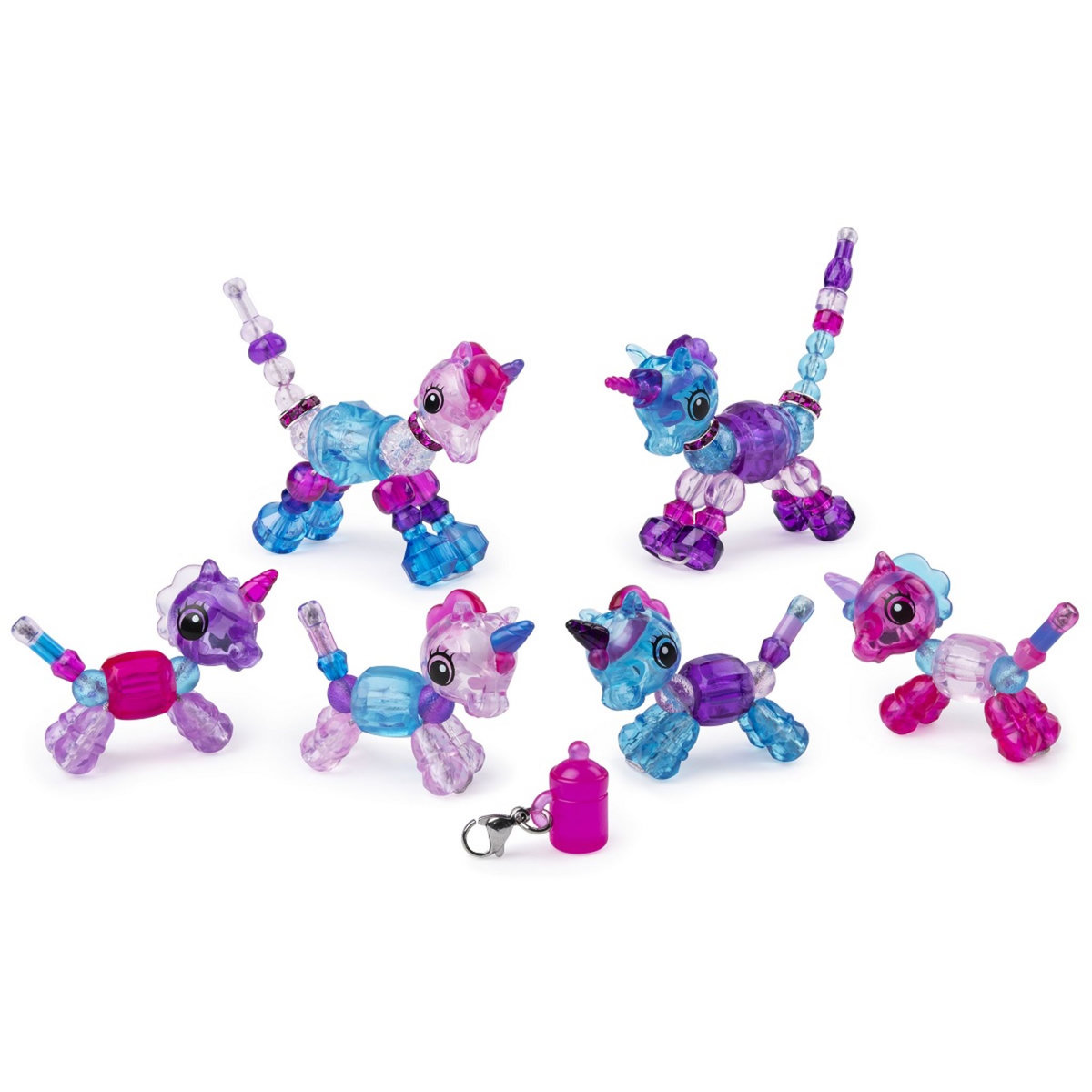 SPIN MASTER Pack de 6 twisty petz - Famille licorne