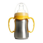 THERMOBABY Tasse d'apprentissage - THERMOBABY - Inox - 180 ml - Jaune Mangue - Ergonomique et anti-fuites