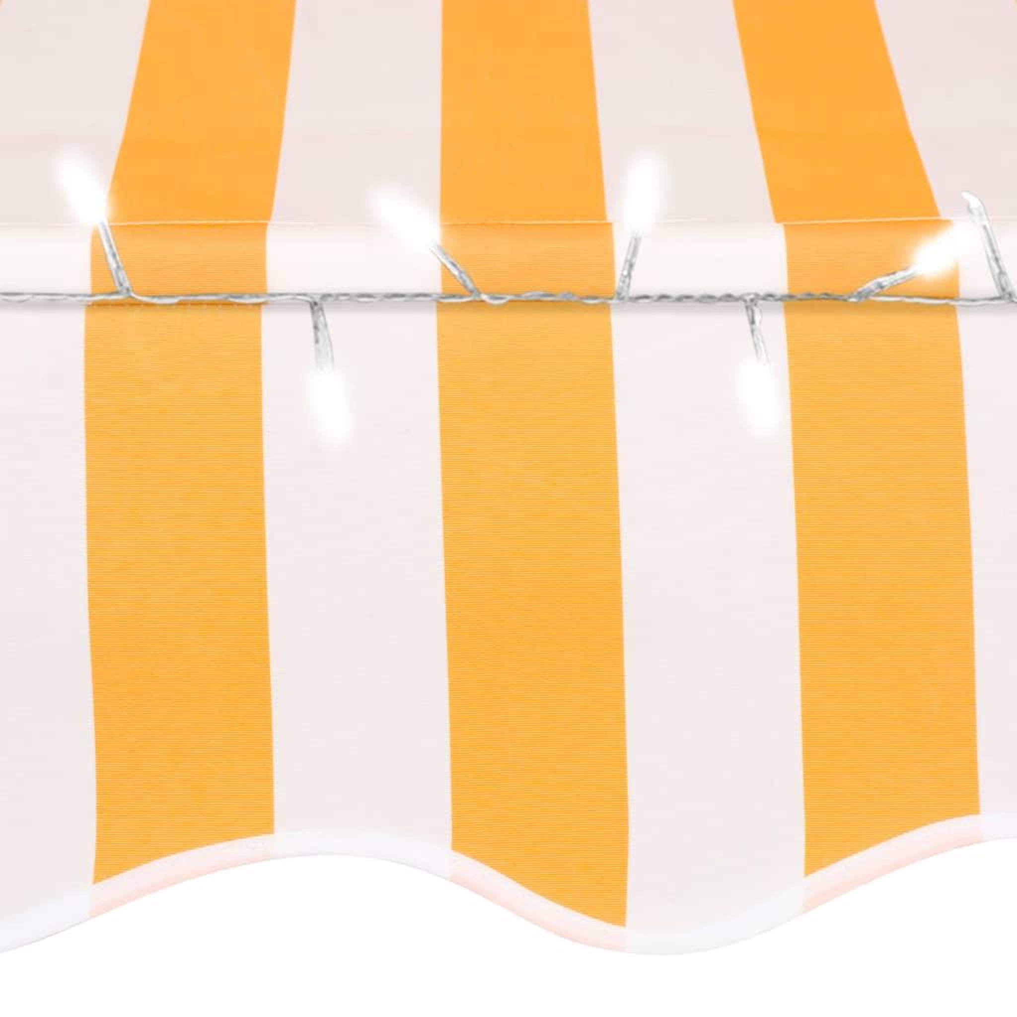 Voir la diapositive 5 : VIDAXL Auvent manuel retractable avec LED 350 cm Blanc et orange