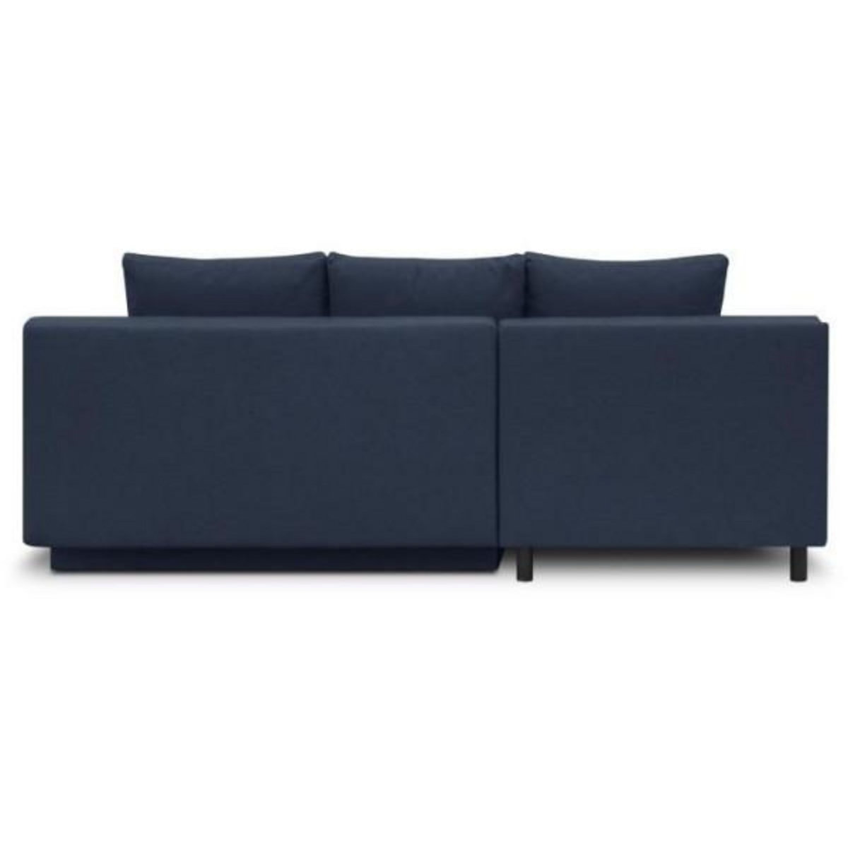 MARKET24 Canapé d'angle gauche convertible MIKA 3 places - Tissu bleu foncé - Coffre de rangement - L218 x P98/145 x H84 cm