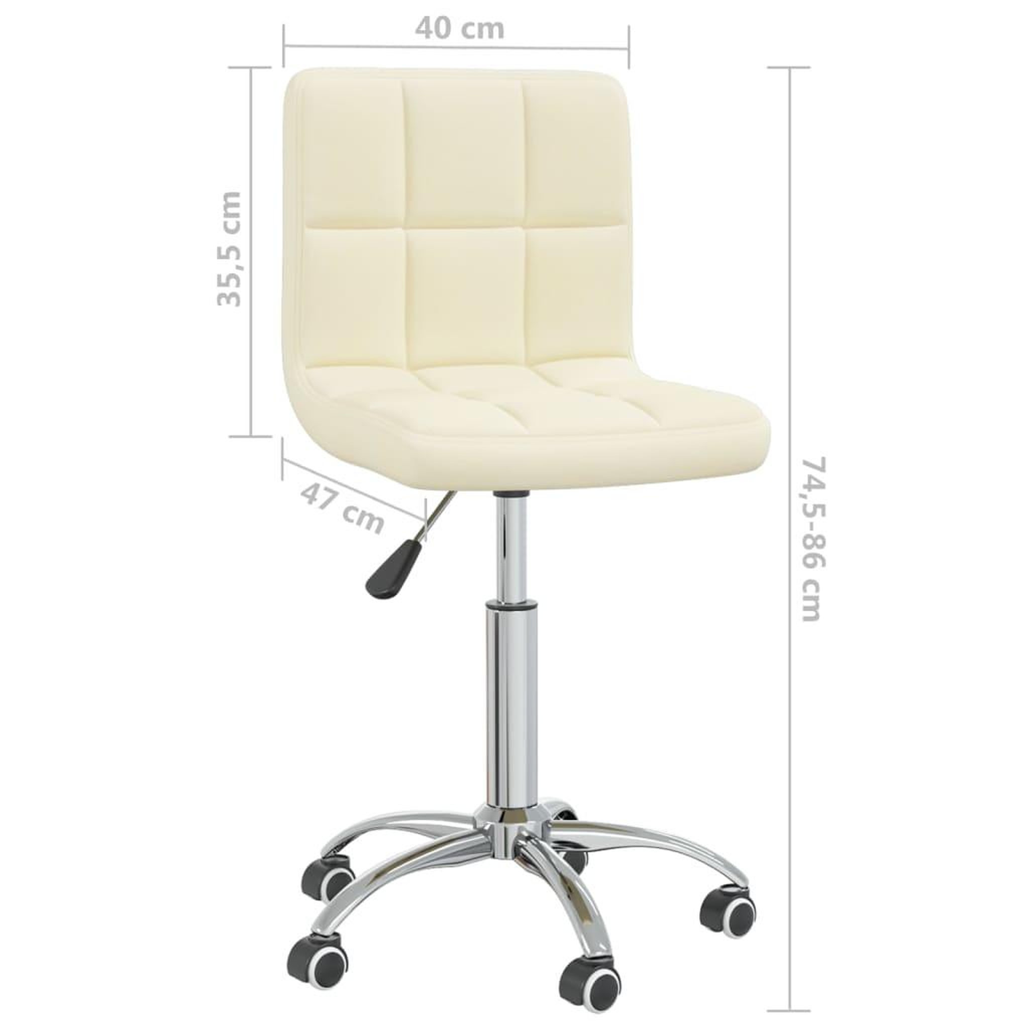 Voir la diapositive 6 : VIDAXL Chaise pivotante de bureau Creme Tissu
