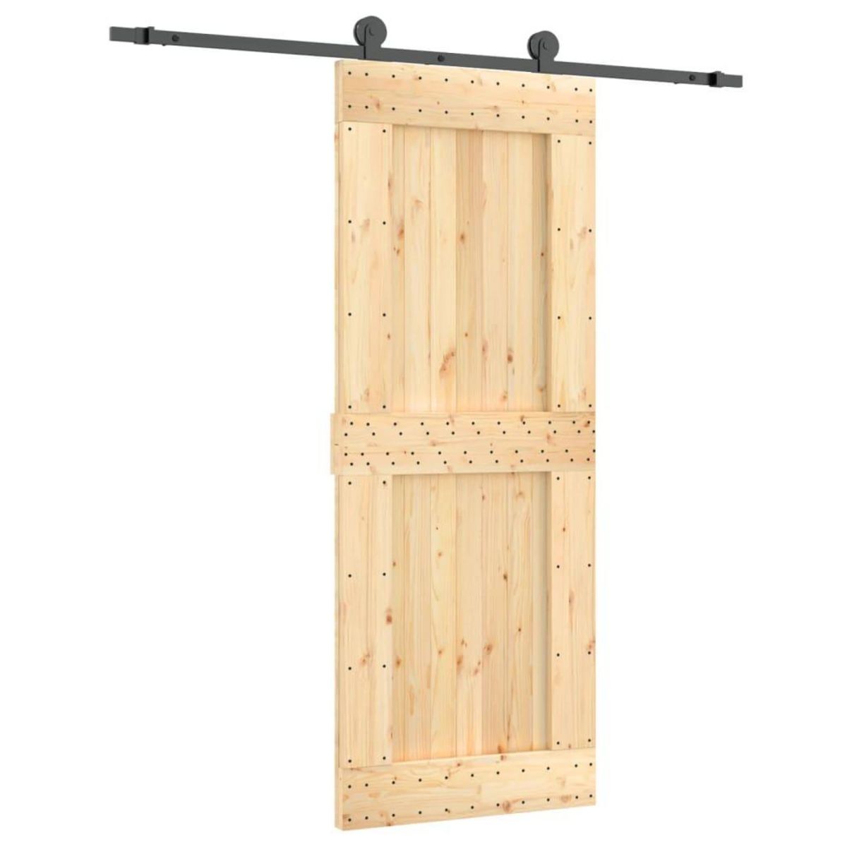VIDAXL Porte coulissante et kit de quincaillerie 80x210 cm pin massif