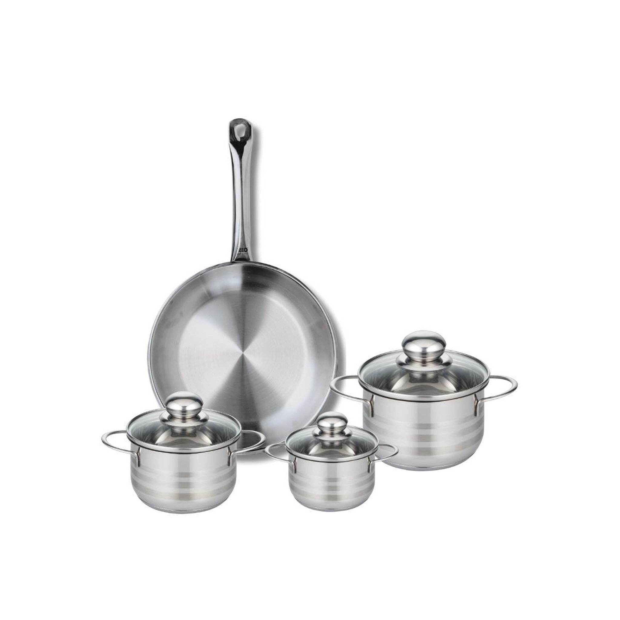 ELO Ensemble de 1 poêle de cuisson 28 cm et 3 faitouts 12, 14 et 16 cm elo profi brillant