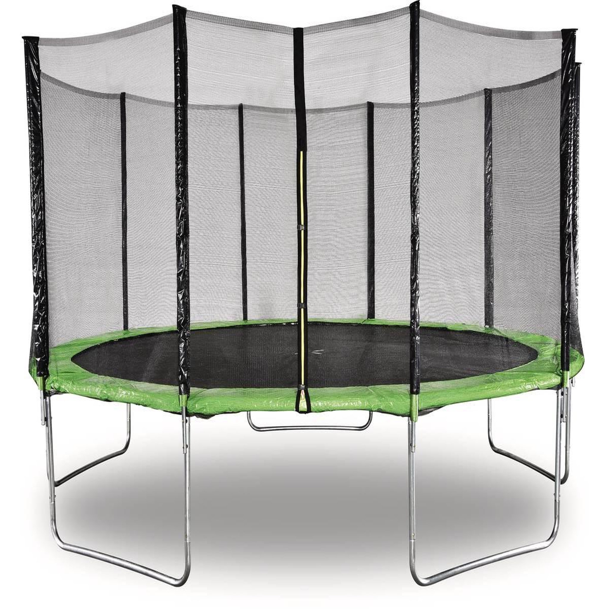 Habitat et Jardin Trampoline   Yoopi   - Ø 4.60 m - Vert - Avec filet + échelle + couverture + kit d'ancrage