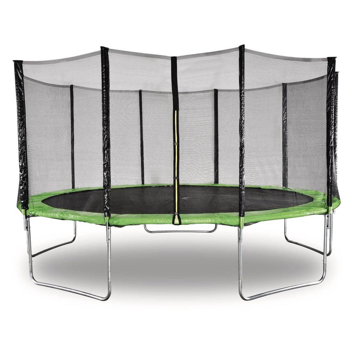 Habitat et Jardin Trampoline   Yoopi   - Ø 4.60 m - Vert - Avec filet + échelle + couverture + kit d'ancrage