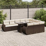 Voir la diapositive 1 : VIDAXL Salon de jardin et coussins 11 pcs marron resine tressee