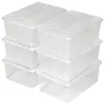 tectake 6 boîtes de rangement plastique
