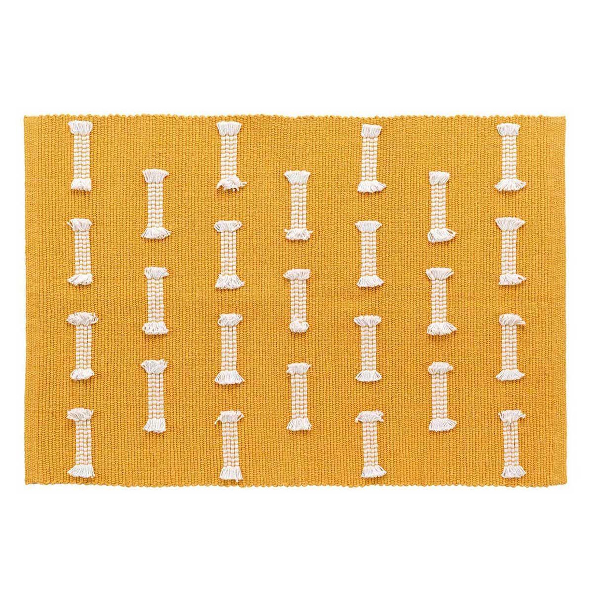 Douceur d'Intérieur Tapis déco tissé  juline  50x80cm jaune